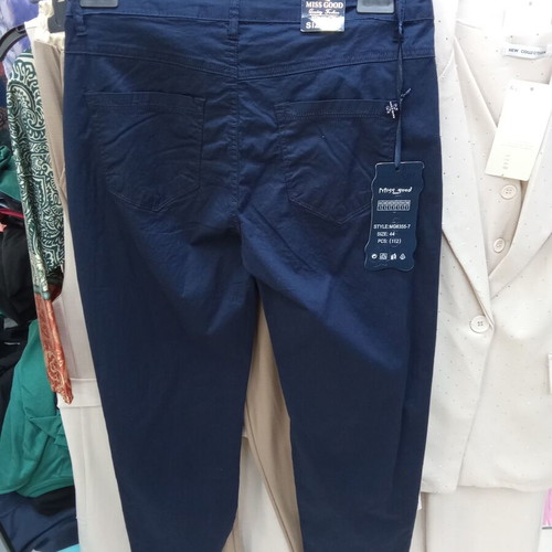 Miss Good MG2689-7 women's fabric pants dark blue new