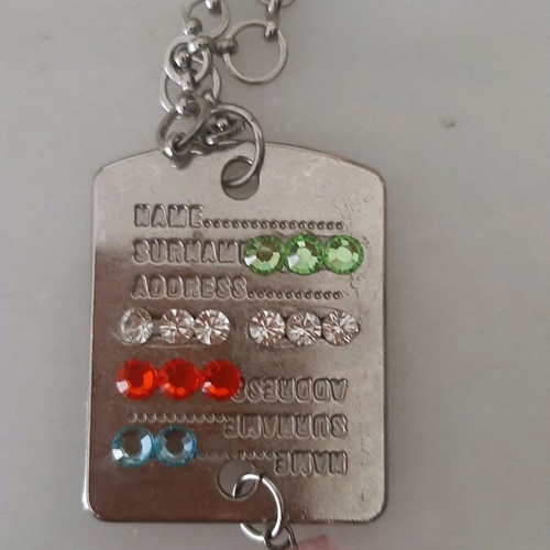 Identity necklace used