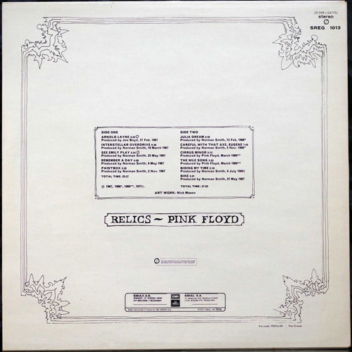Pink Floyd Relics vinyl like new, rock