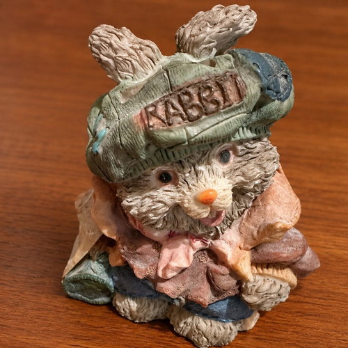 Decorative rabbit figurine piggy bank, vintage style