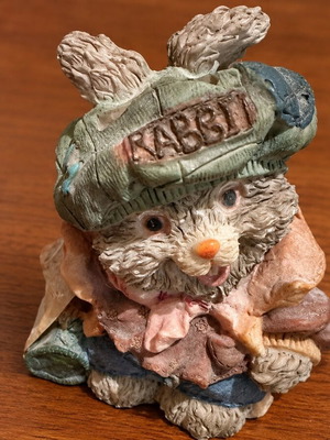 Decorative rabbit figurine piggy bank, vintage style