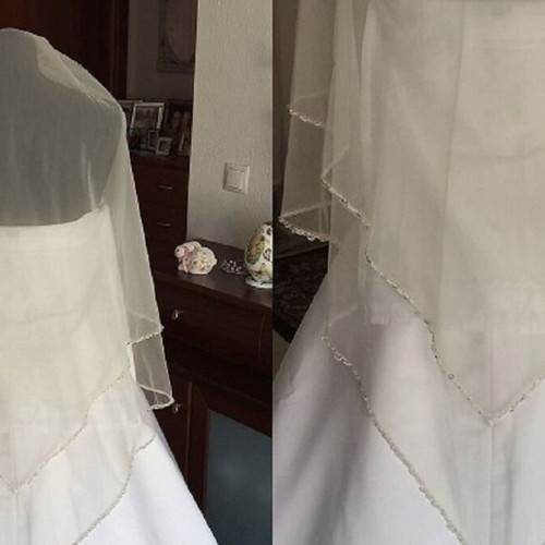 Wedding veil beige 1.10 meter like new