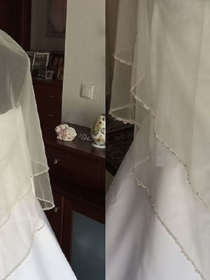 Wedding veil beige 1.10 meter like new