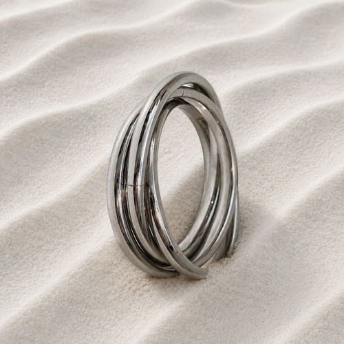 Trivero ring made of stainless steel, new, silver color