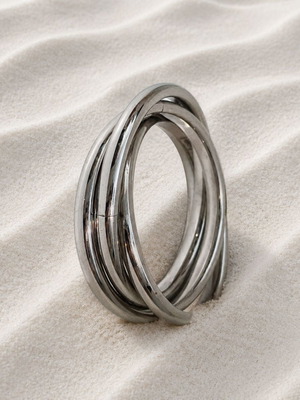 Trivero ring made of stainless steel, new, silver color