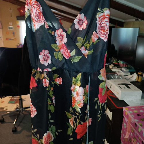 Floral Maxi Romper Dress like new, colorful, size S