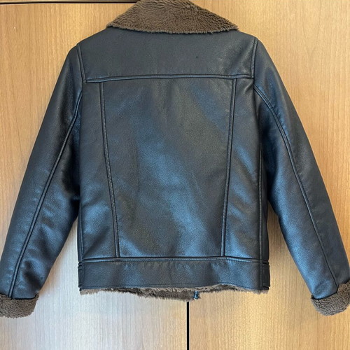 Zara kids biker jacket with sherpa lining like new, very warm