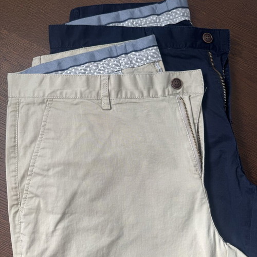 Men's pants pack of 2 beige and navy, size L