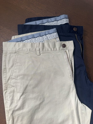 Men's pants pack of 2 beige and navy, size L