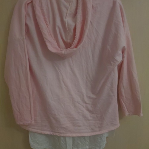 Women's hoodie layered style in soft pink and white like new