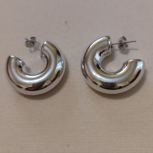 Earrings silver hoop made of stainless steel new