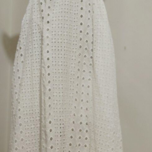 White Maxi Dress Broderie Anglaise, 100% Cotton, New