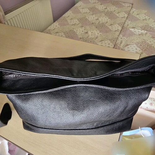 Leather bag new large capacity, black