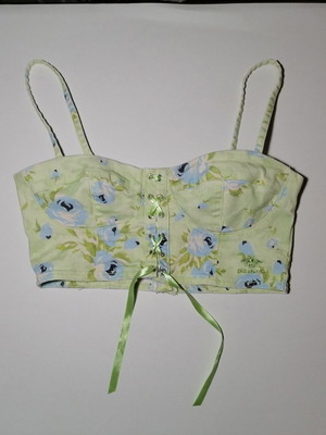 Stradivarius Bridgerton corset bustier used, size L, green