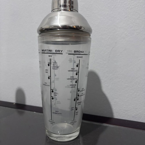 Vintage Böckling Glass Cocktail Shaker 550ml with Recipes
