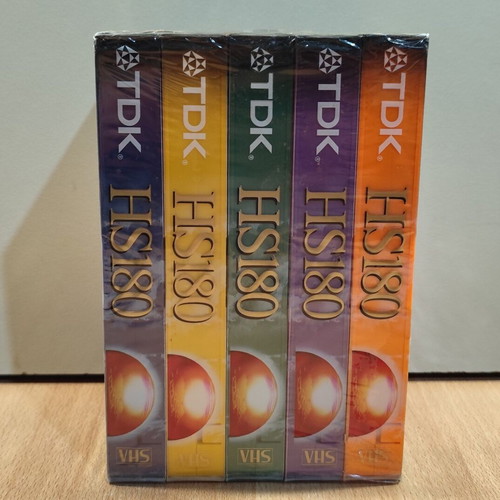 TDK HS 180 Colour United Edition VHS set of five new, sealed