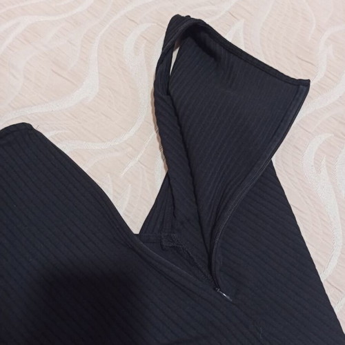 Monki ribbed one-piece jumpsuit like new, black, size Large