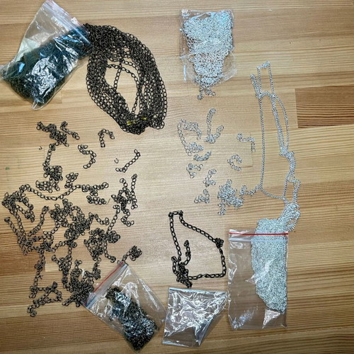 Jewelry components set new, metal in silver, bronze and gold colors