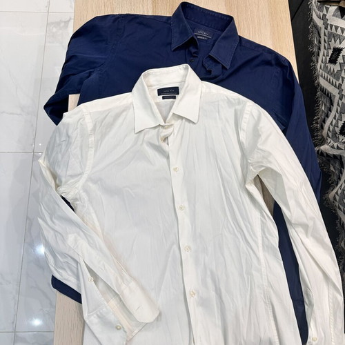 Zara Man dress shirts used, set of 2 white and blue size M