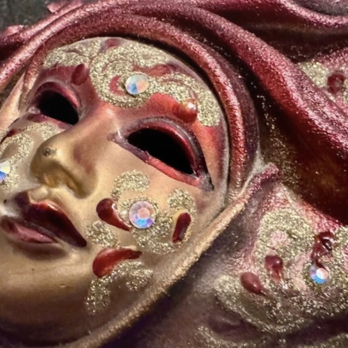 Venetian Carnival Mask Deco like new with stamp of authenticity