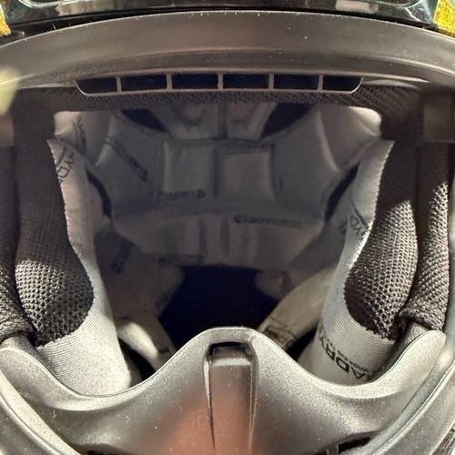 ICON Airflite helmet size M 58cm used with black-gold holographic design