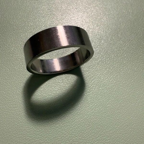 Stainless steel wedding ring like new, silver, size 56