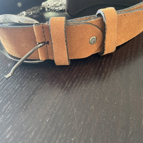 Vassia Kostara leather belt 105 cm like new, brown