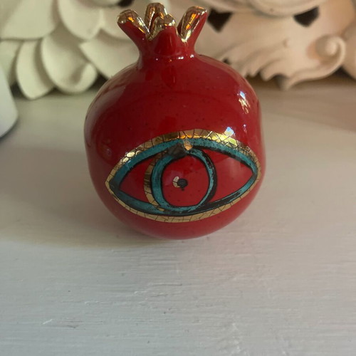 Decorative pomegranate with embossed gold designs new