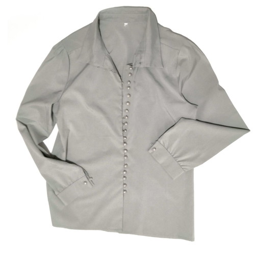 Vintage gray shirt with pearl buttons used, size S