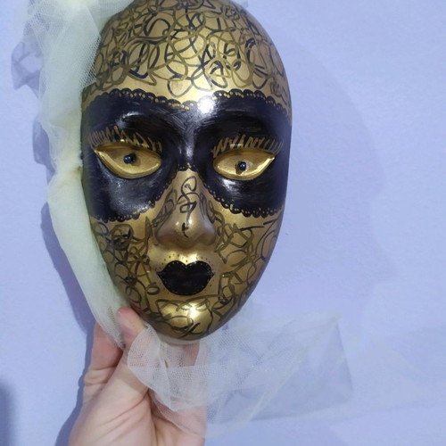 Decorative mask handmade gold new