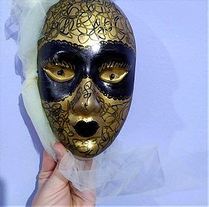 Χειροποίητη διακοσμητική μάσκα χρυσή