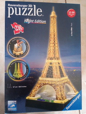3D Пъзел Айфеловата кула употребяван Night Edition Ravensburger