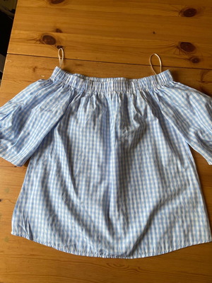 Concept women's summer checked blouse sky blue like new, size XS