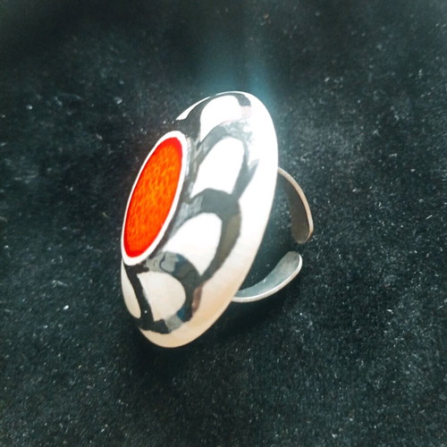 Vintage rave ring early 90's ceramic adjustable like new