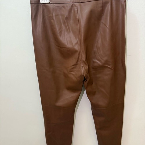 Brown Leather Look Pants Zara Size L Like New