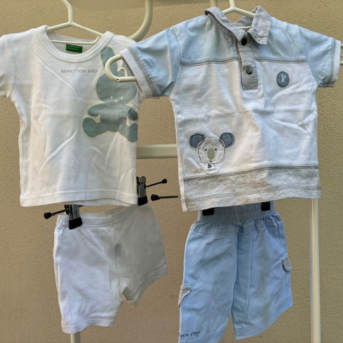 Summer clothing set pack of 4 used for 3-month-old boy Benetton