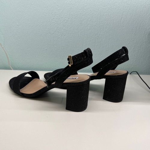 Dune London sandals new black glitter with gold buckle size 41