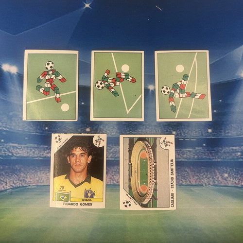 Panini Italia World Cup 1990 stickers used, set of 5