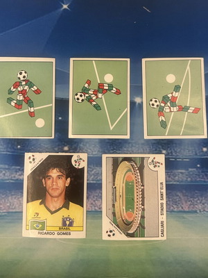 Panini Italia World Cup 1990 stickers used, set of 5