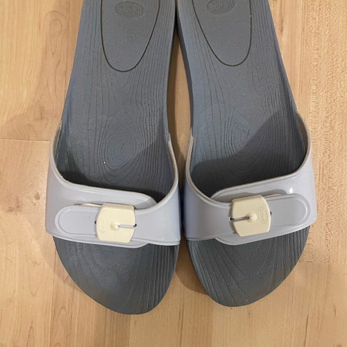 Scholl plastic flip-flops used, blue size 40