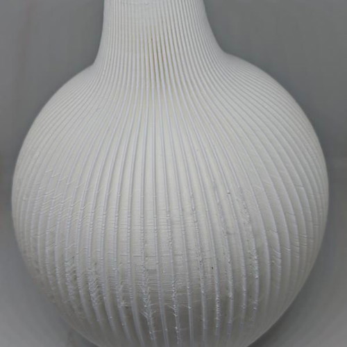 Modern white 3D printed vase like new with organic design