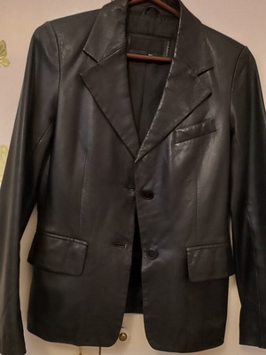 Zara leather jacket used, black, lambskin, size M