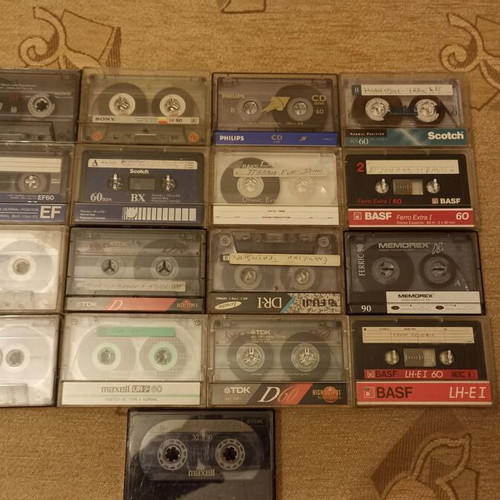Audio tape cassettes used, pack of 17, Philips, Sony, TDK, Maxell