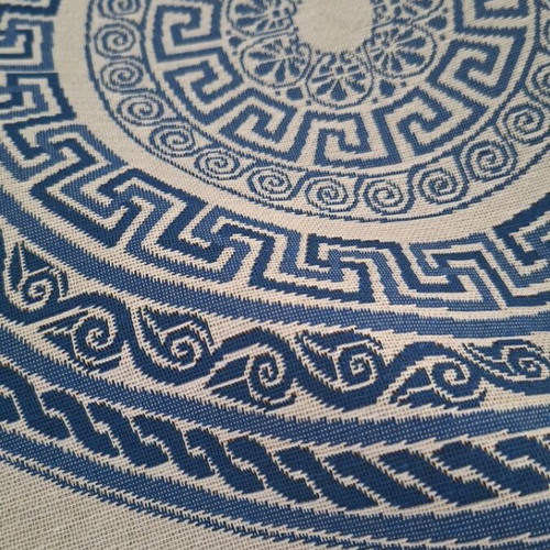 Tablecloth Stoffa 140×260 with Meander Pattern, New