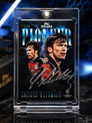 Lothar Matthäus Topps Decades Pioneer Υπογεγραμμένη Κάρτα UEFA Champions League