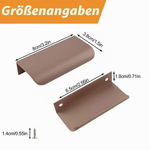 Morobor 80mm brown aluminum furniture handles, set of 4