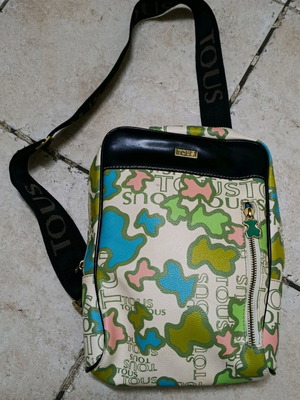 Tous shoulder bag used, multicolor with adjustable strap