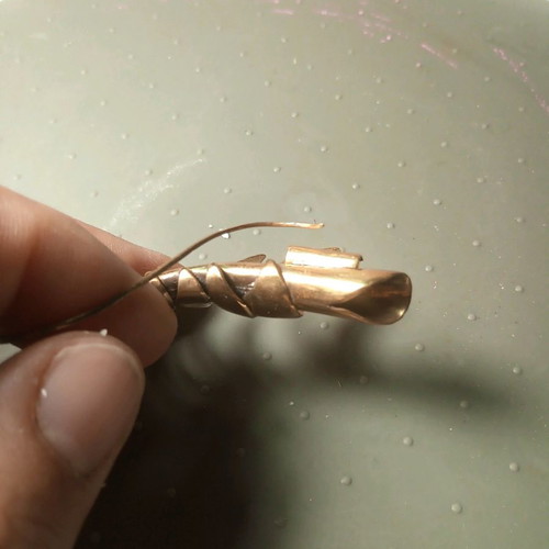 Bronze handmade brooch with organic design made to order