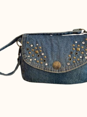 Vintage denim jeans shoulder bag STR Accessories like new, blue