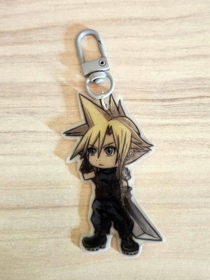 Final Fantasy Cloud Strife handmade keychain made to order